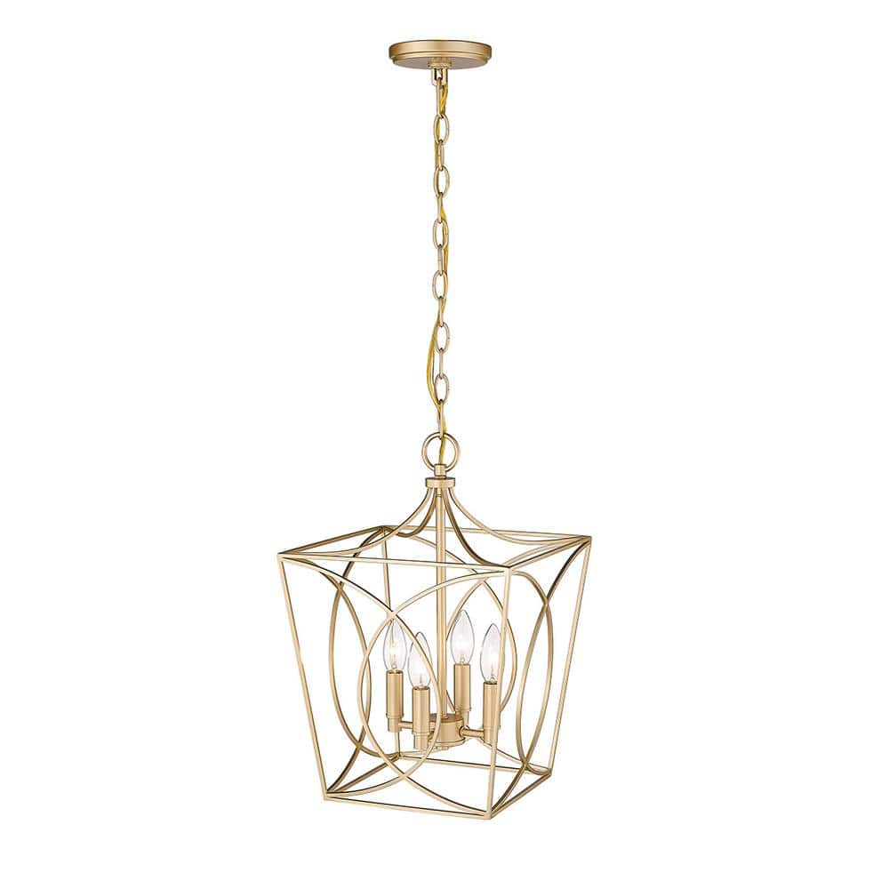 Millennium Lighting Tracy 12 in. 4-Light Painted Modern Gold Indoor Hanging Pendant Light