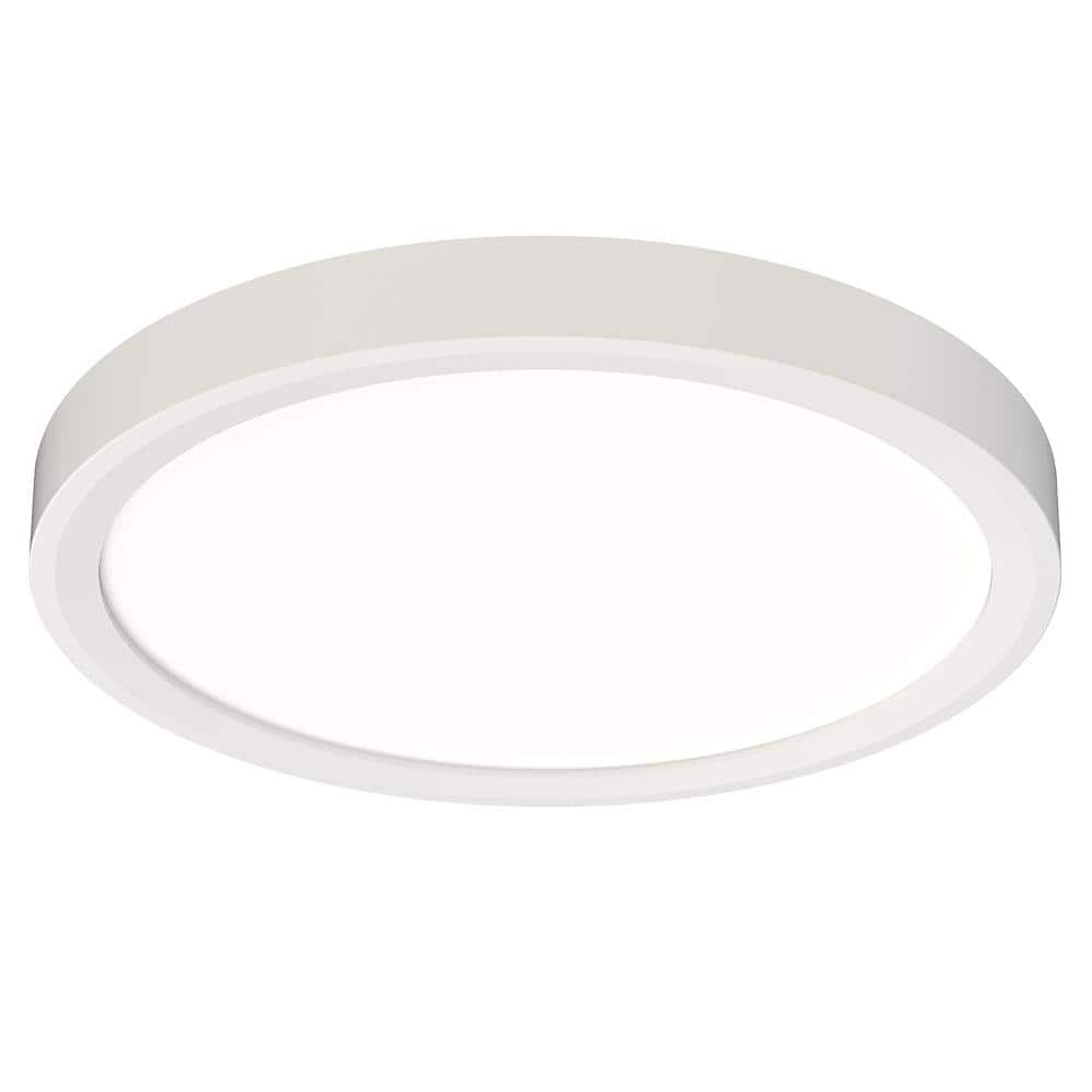 Juno Slimform 13 in. White Integrated LED Flush Mount for J-Box Installation with Switchable Color Temperatures