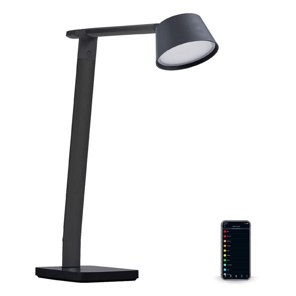Black & Decker 17 in., Black, Indoor, Smart Desk Lamp, works with Alexa, with Qi Wireless Charger