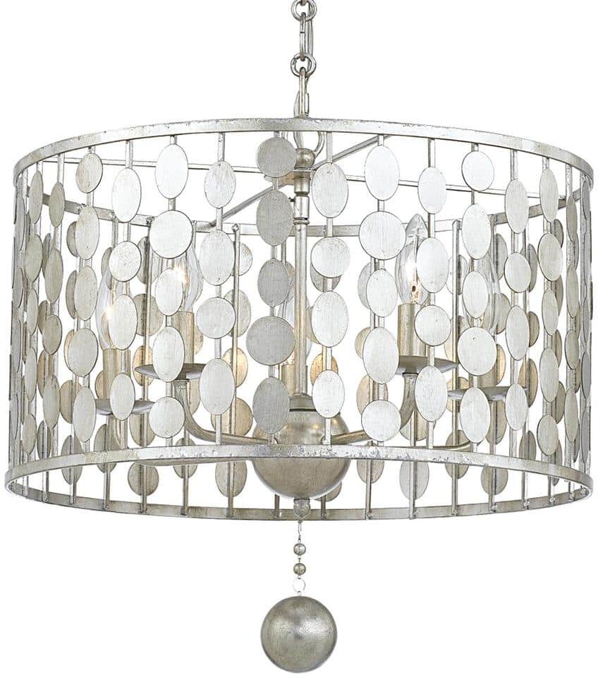 Crystorama Layla 5-Light Antique Silver Chandelier