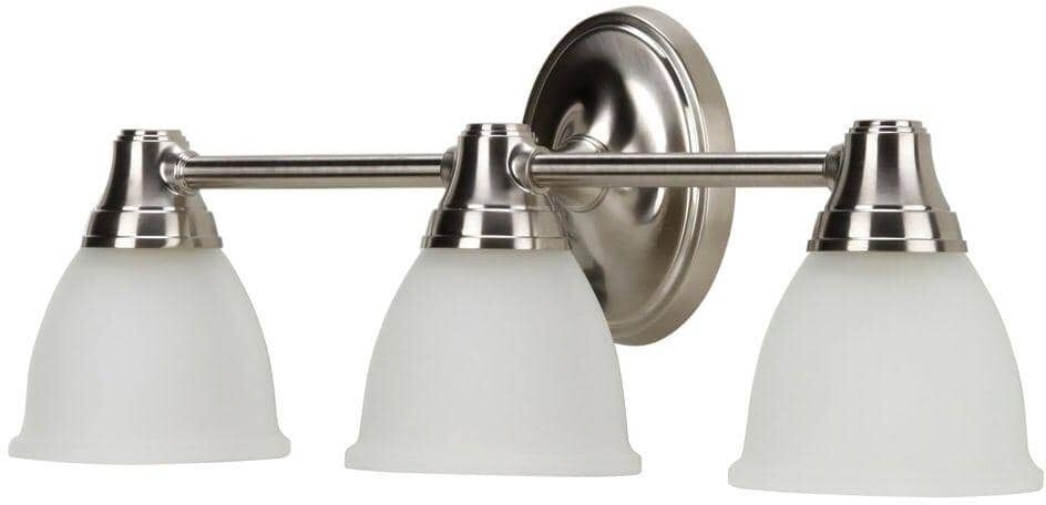 KOHLER Forte 3 Light Brushed Nickel Indoor Bathroom Vanity Light Fixture, Position Facing Up or Down, UL Listed