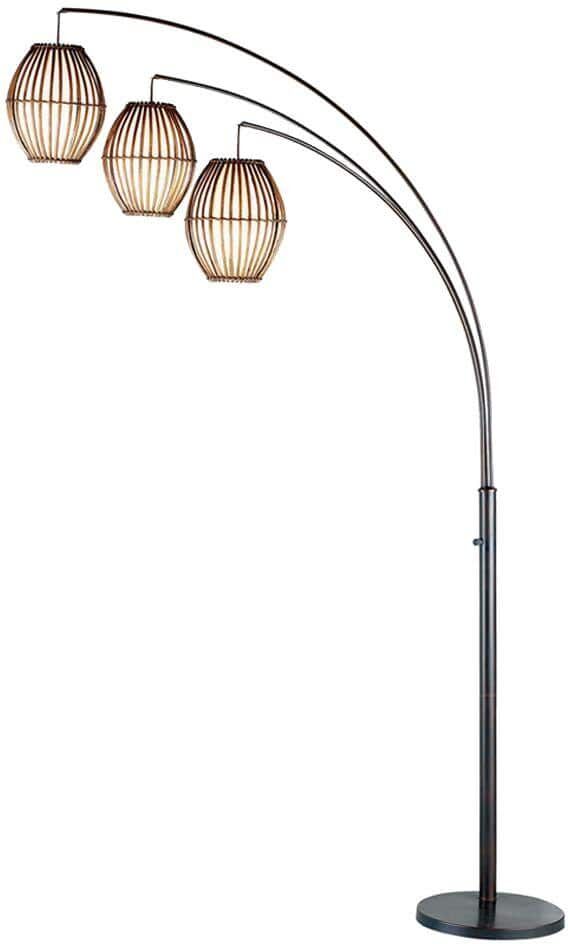 Adesso Maui 82 in. Antique Bronze Arc Floor Lamp