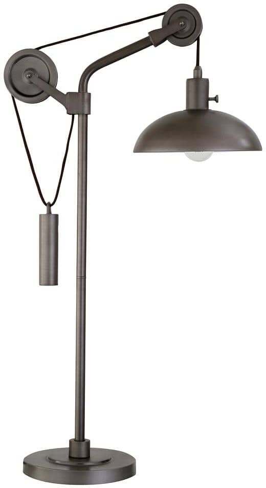 Meyer&Cross Neo 33.5 in. Aged Steel Table Lamp with Solid Wheel Pulley System