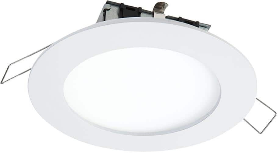 HALO 4 in. Canless Downlight New Construction Round, 2700 CCT Integrated LED Recessed Light Kit, Direct Mount White Trim