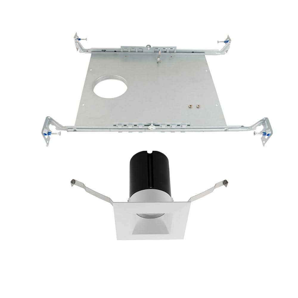 WAC Lighting Ion 2 in. 3000K Square New Construction Recessed Integrated LED Kit with Frame-In Bracket in White