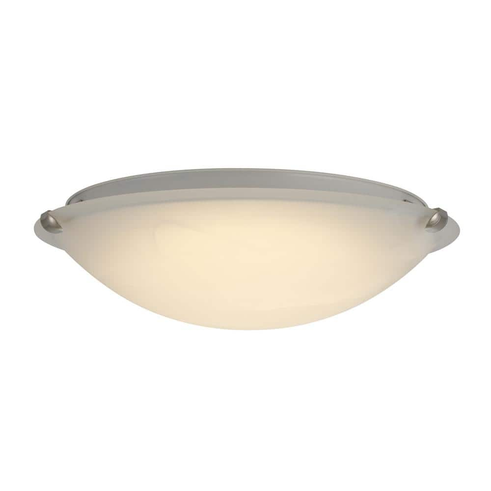 Hampton Bay Chalene 15 in. 1-Light Pewter Clip Integrated LED Flush Mount