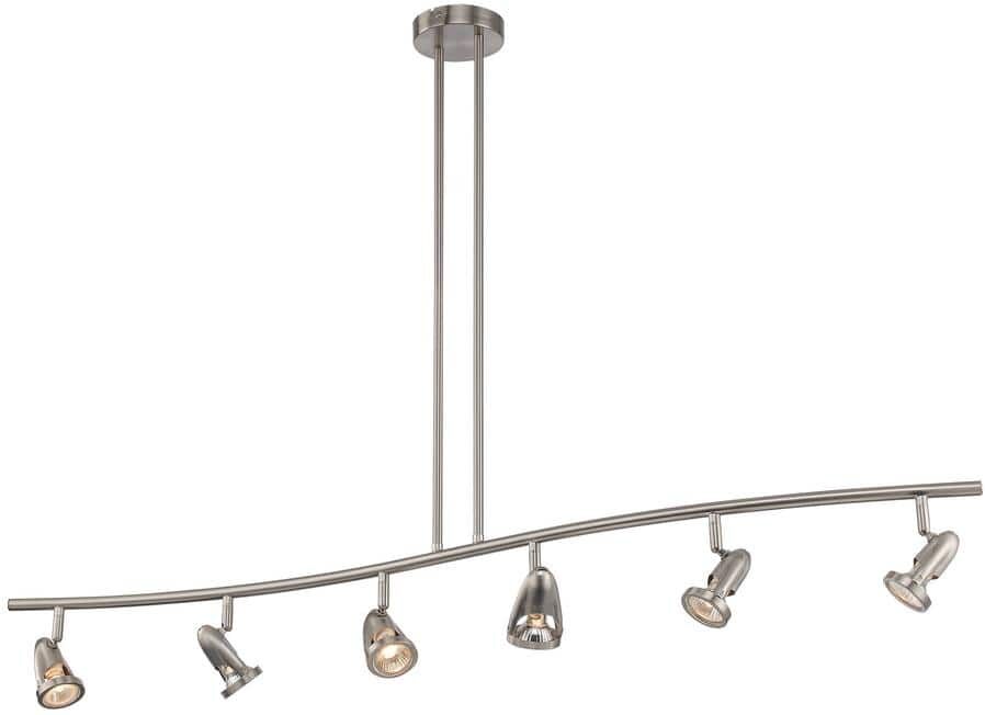 Bel Air Lighting Stingray 4 ft. 6-Light Brushed Nickel Track Light Fixture with Adjustable Heads