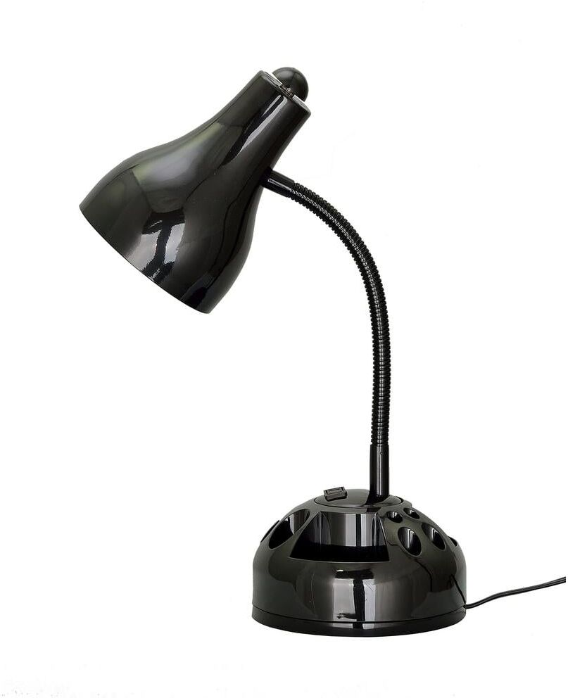 Creative Labs 19 in. Black Organizer Desk Lamp with Metal Lamp Shade and Rotary Switch