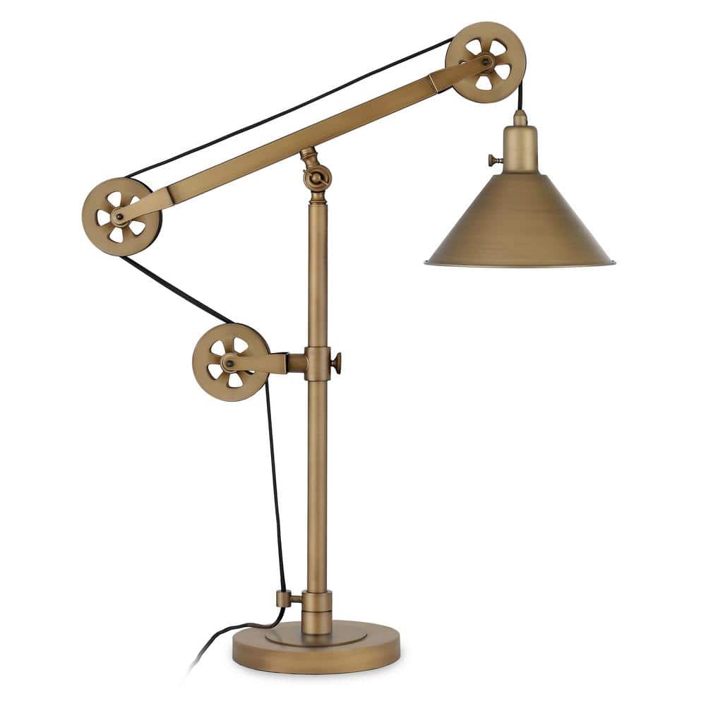 Meyer&Cross Descartes 29 in. Brass Table Lamp with Pulley System