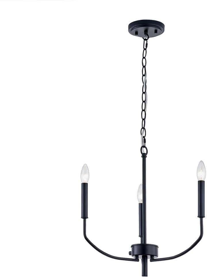 Home Decorators Collection Athens Three Lights Chandelier Matte Black Finish