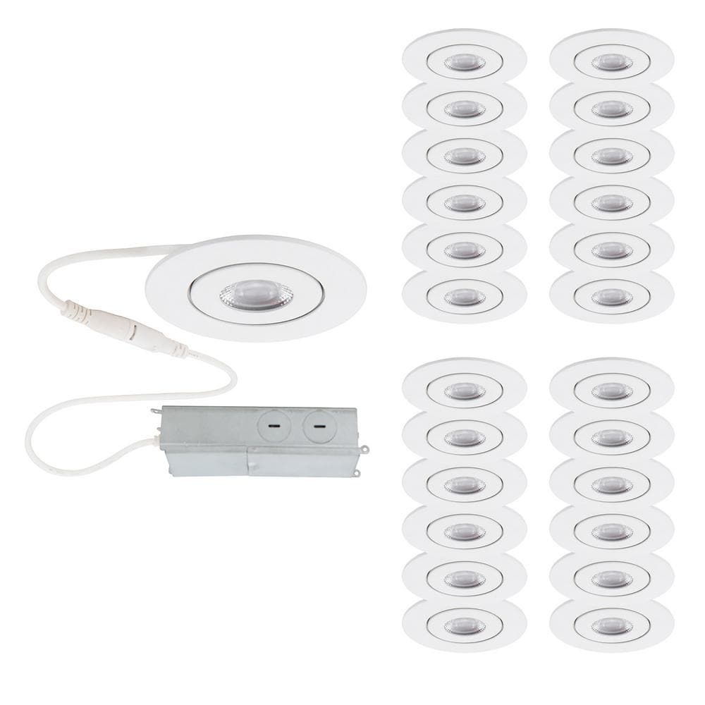 WAC LIMITED Lotos 2 in. Canless Round Adjustable 3000K New Construction/Remodel IC-Rated Integrated LED Recessed Light Kit (24-Pack)