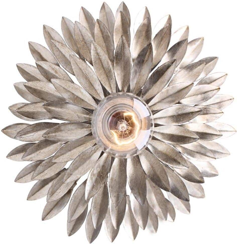 Crystorama Broche 1-Light Antique Silver Sconce