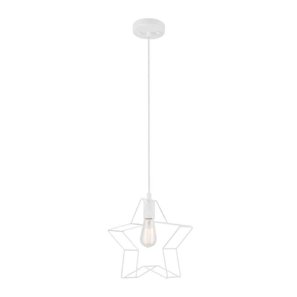 Globe Electric Leo 1-Light Star Pendant Light, White