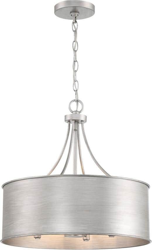 Savoy House 4-Light Antique Silver Drum Pendant Light