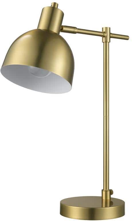 Globe Electric 18 in. Matte Brass Finish, Desk Lamp, Matte Brass Metal Shade Pivot Joint, On/Off Rotary Switch on Socket, E26 Base Bulb