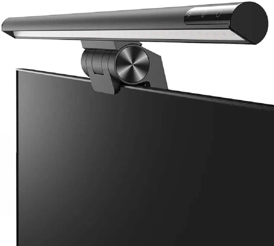 Etokfoks 3.62 in. Black Dimmable Clip-on Computer Screen Light Desk Lamp