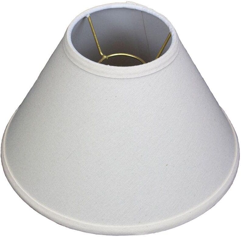 FenchelShades.com Fenchel Shades 12 in. Width x 7.25 in. Height Beige Homespun/Brass Chimney Attachment Empire Lamp Shade