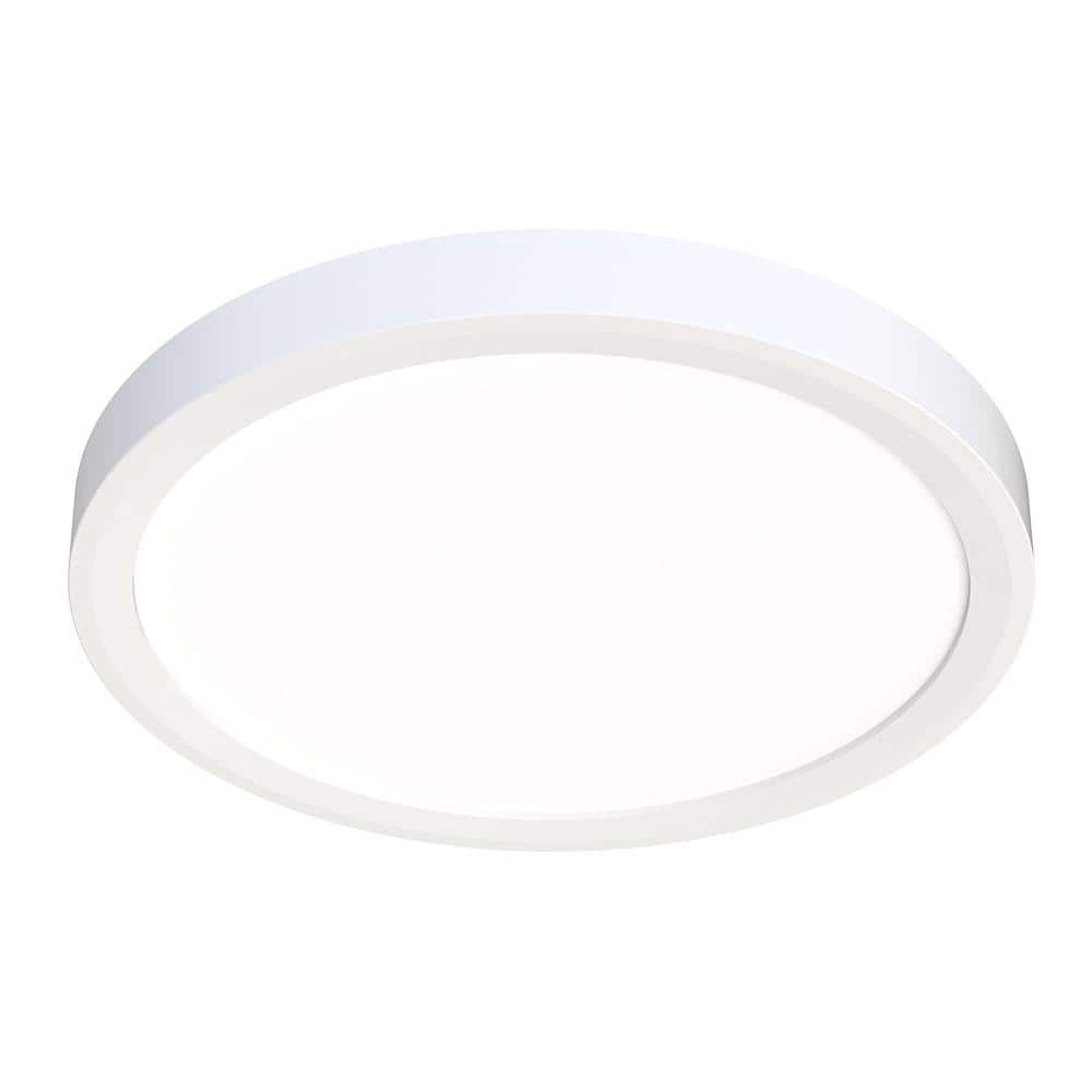Juno Slimform 7 in. White Integrated LED Flush Mount for J-Box Installation with Switchable Color Temperatures