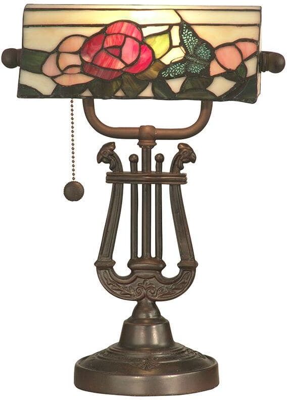 Dale Tiffany 14.5 in. Broadview Bank Antique Bronze Accent Lamp