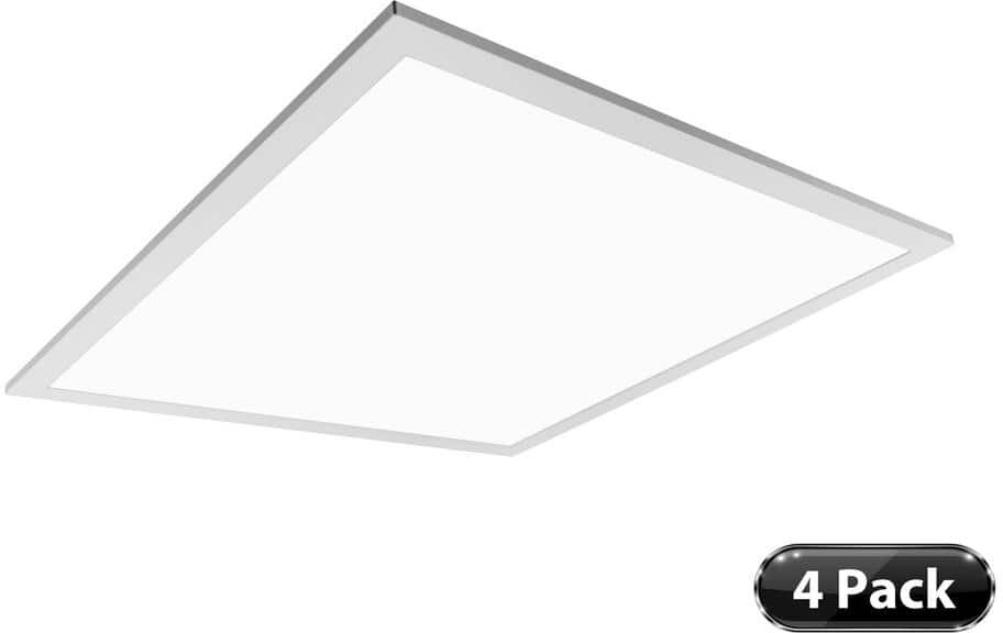 NICOR TGL1 2 ft. x 2 ft. 200-Watt Equivalent Integrated LED White Troffer, 3500K, 4-Pack