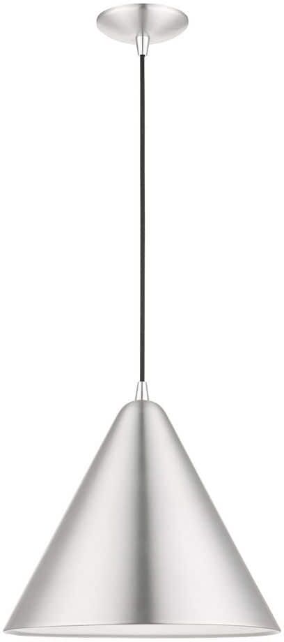 Livex Lighting Dulce 1-Light Brushed Aluminum Pendant with Polished Chrome Accents