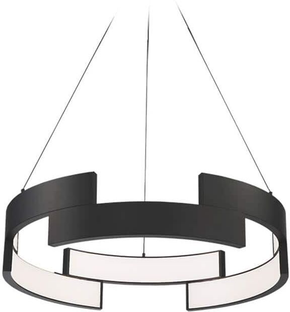 WAC Lighting Trap 20 in. 300-Watt Equivalent Integrated LED Black Pendant with PC Shade