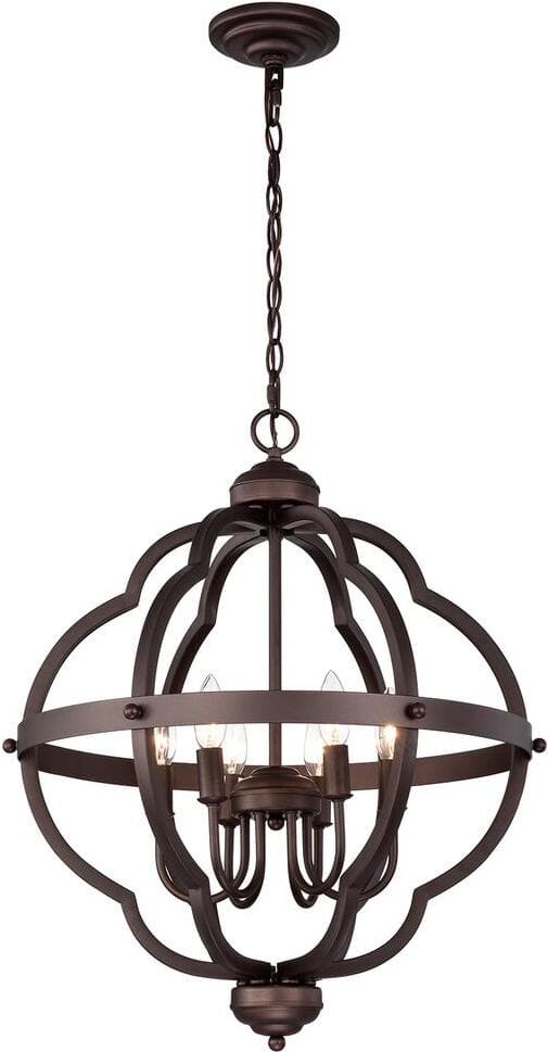 Jushua 6-Light Oil Rubbed Bronze Indoor Pendant Steel and Electrical Components