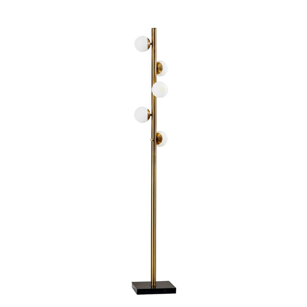 Adesso Doppler 65 in. LED Brass Floor Lamp