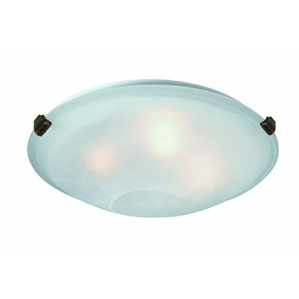 ARTCRAFT Clip Flush 3-Light Brushed Nickel Flush Mount