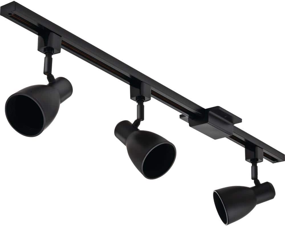 Lithonia Lighting 4 ft. 3-Lights Black Linear Track Lighting Kit