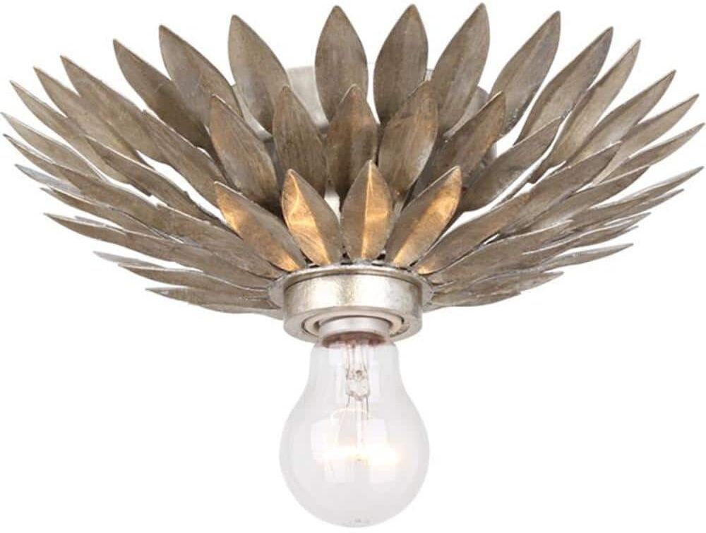 Crystorama Broche 11 in 1-Light Antique Silver Flush Mount