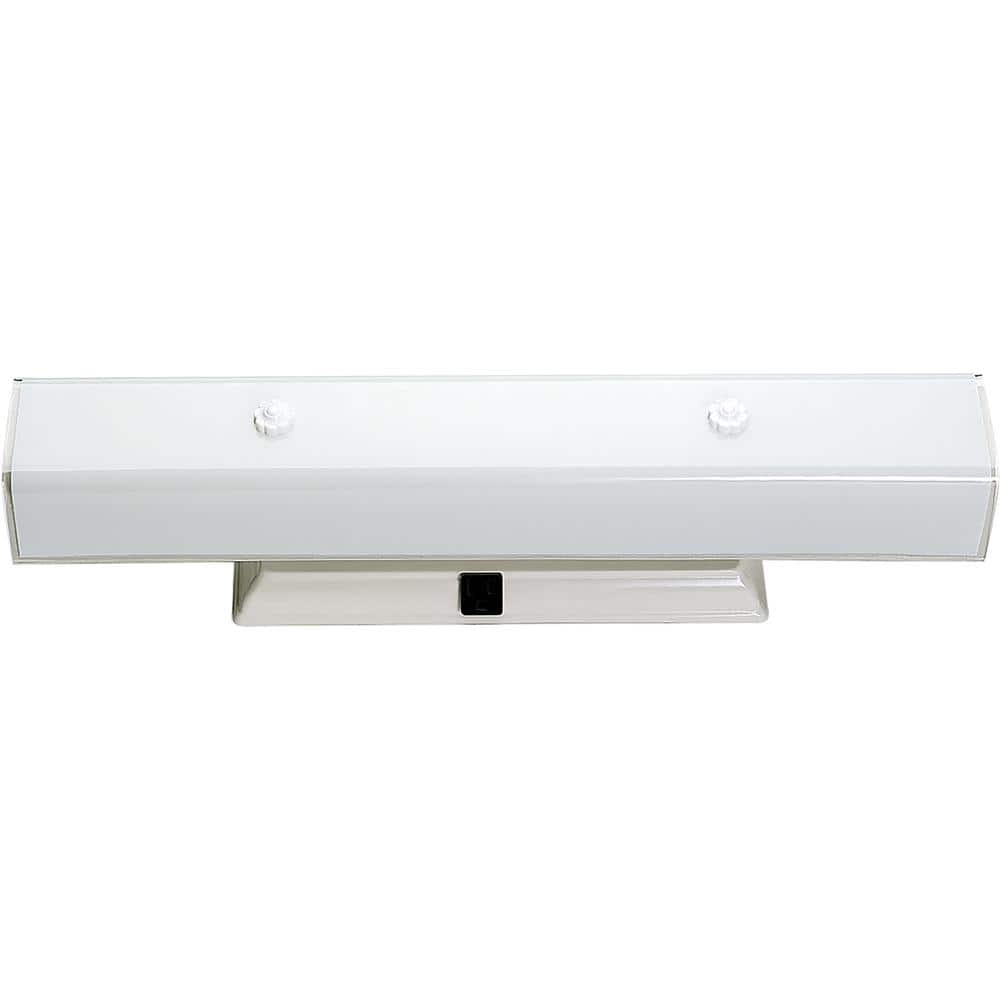 SATCO Nuvo 24 in. 4-Light White Vanity Light with White Channel Glass Shade
