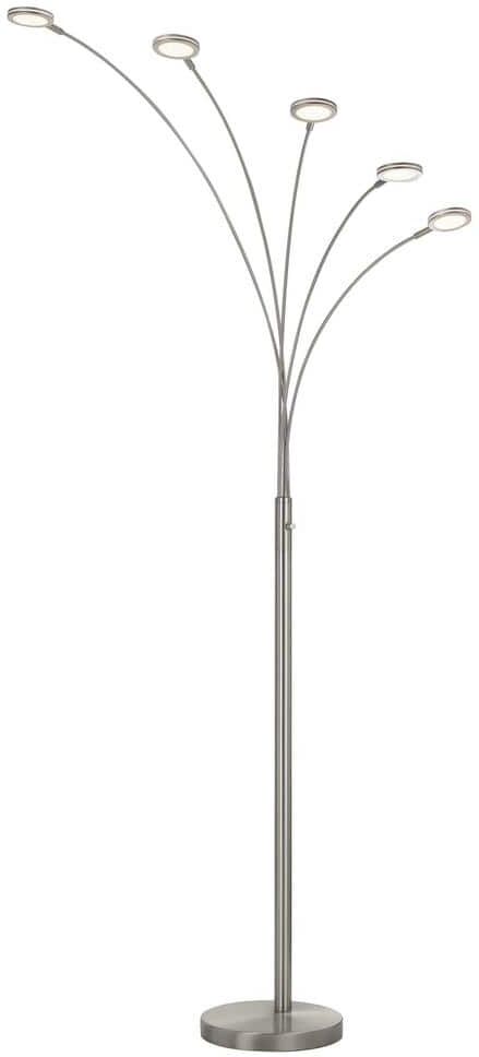 CAL Lighting 72 in. Cremona Brushed Steel Metal Arc Floor Lamp