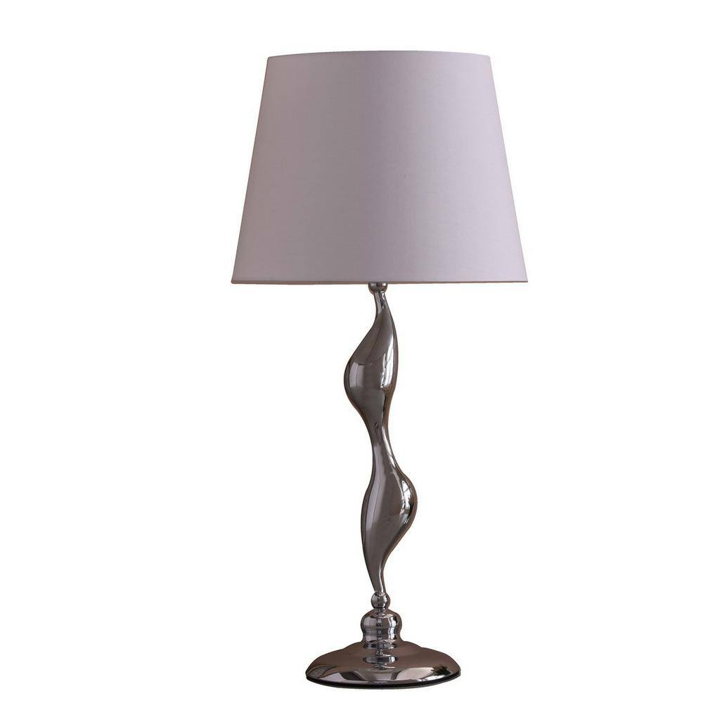 Etokfoks 24 in. Art Deco Silver Table Lamp
