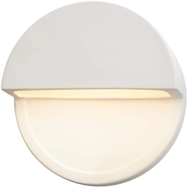 Justice Design Ambiance Dome 12-Watt Bisque Integrated LED Ceramic Wall Sconce (Downlight)