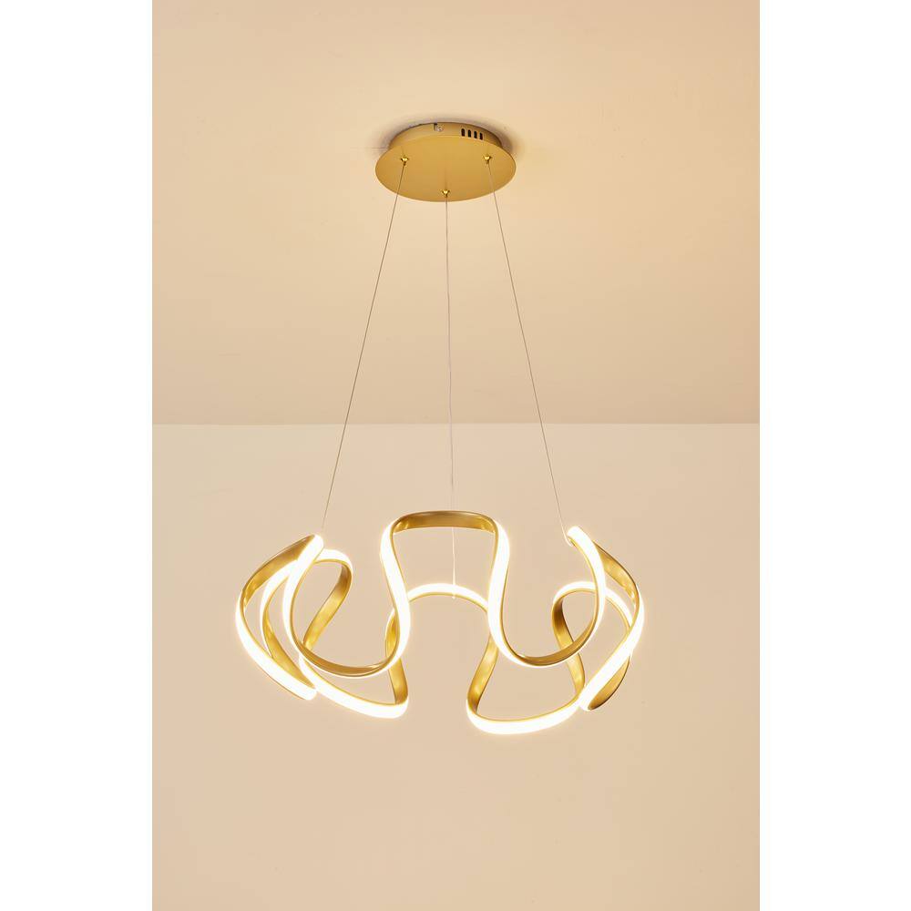Rennnsan Chase 1-Light Dimmable Integrated LED Gold Contemporary Chandelier