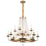 LWYTJO Immer 12 Light Gold Candle Style Classic Empire Wagon Wheel Chandelier with Clear Crystal Accents for Kitchen Island