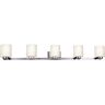 Mona 5-Light Brushed Nickel Bath Vanity Light with Satin White Glass