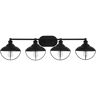 Hampton Bay Reynolds Park 38.5 in. 4-Light Matte Black Bathroom Vanity Light