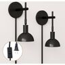 Nathan James Tamlin 36 in. Set of 2 Wall Mounted Sconce Light Fixture with Plugin and On/Off Switch for Living Room, Matte Black