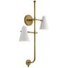 KICHLER Sylvia 2-Light White and Natural Brass Bedroom Indoor Wall Sconce Light