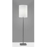 HomeRoots 60.5 in. Silver 1 Light 1-Way (On/Off) Standard Floor Lamp for Liviing Room with Cotton Cylin.der Shade