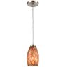 Titan Naomi 1-Light Satin Nickel Mini Pendant Light with Glass Shade