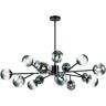 Rennnsan Julian 15-Light Black Modern Glass Globe Bubble Chandelier