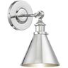 Savoy House Glenn 7 in. W x 12 in. H 1-Light Polished Nickel Industrial Wall Sconce with Adjustable Metal Shade