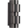 Merra 2.4 in. 2-Light Satin Black Modern Luxury Wall Sconce with Stainless Steel Shade