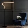 JONATHAN Y Julian 65.25 in. Black Integrated LED Metal Floor Lamp