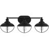 Hampton Bay Reynolds Park 28.5 in. 3-Light Matte Black Bathroom Vanity Light