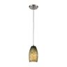 Titan Naomi 1-Light Satin Nickel Mini Pendant Light with Glass Shade