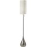 HomeRoots 68 in. Silver 1 Light 1-Way (On/Off) Standard Floor Lamp for Liviing Room with Cotton Cylin.der Shade